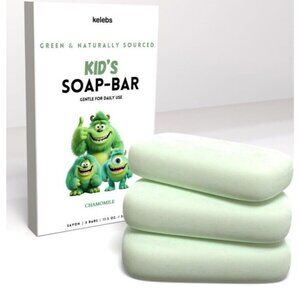 Hypoallergenic Kids Soap Bar 3-Pack Natural Organic & Gentle Chamomile Body Wash